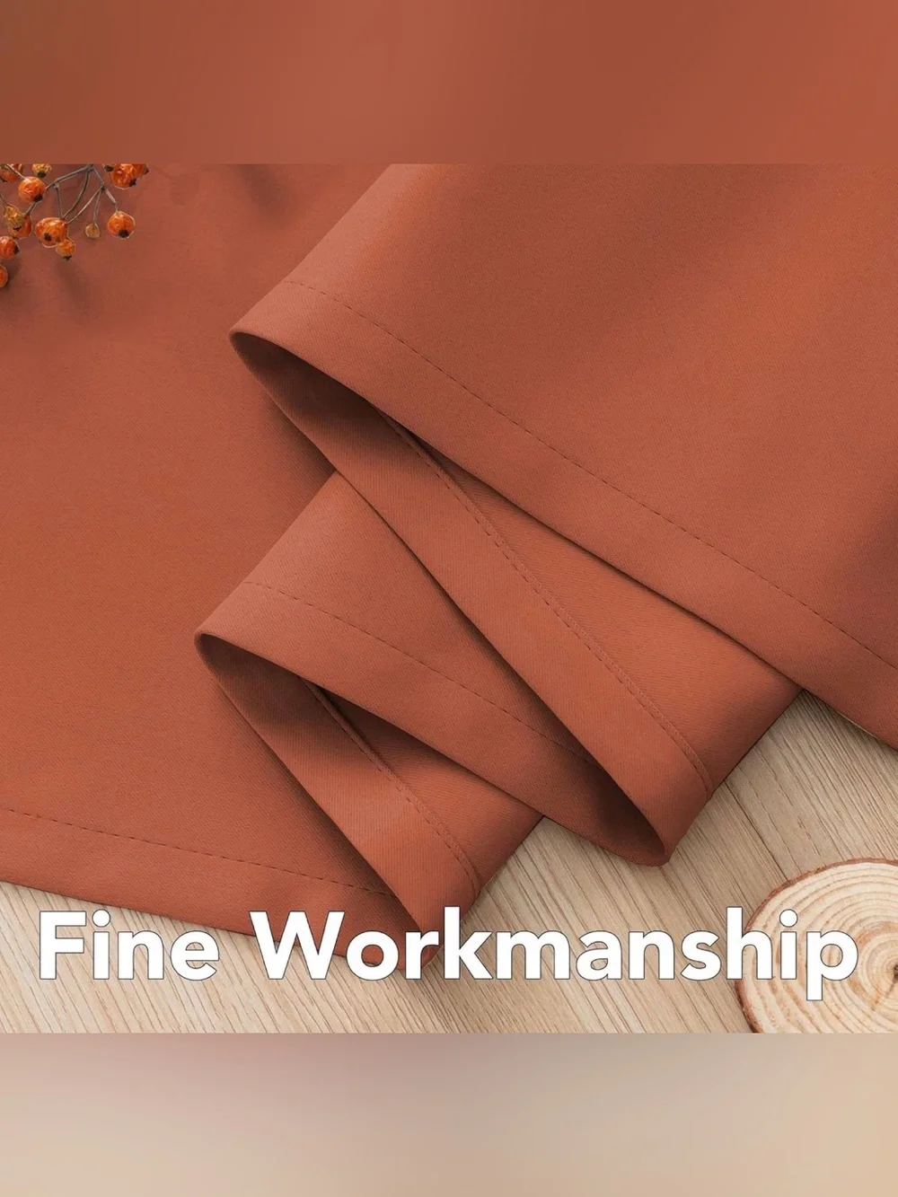 H.VERSAILTEX Blackout Curtain 52x63 Rust Orange Grommet Panel